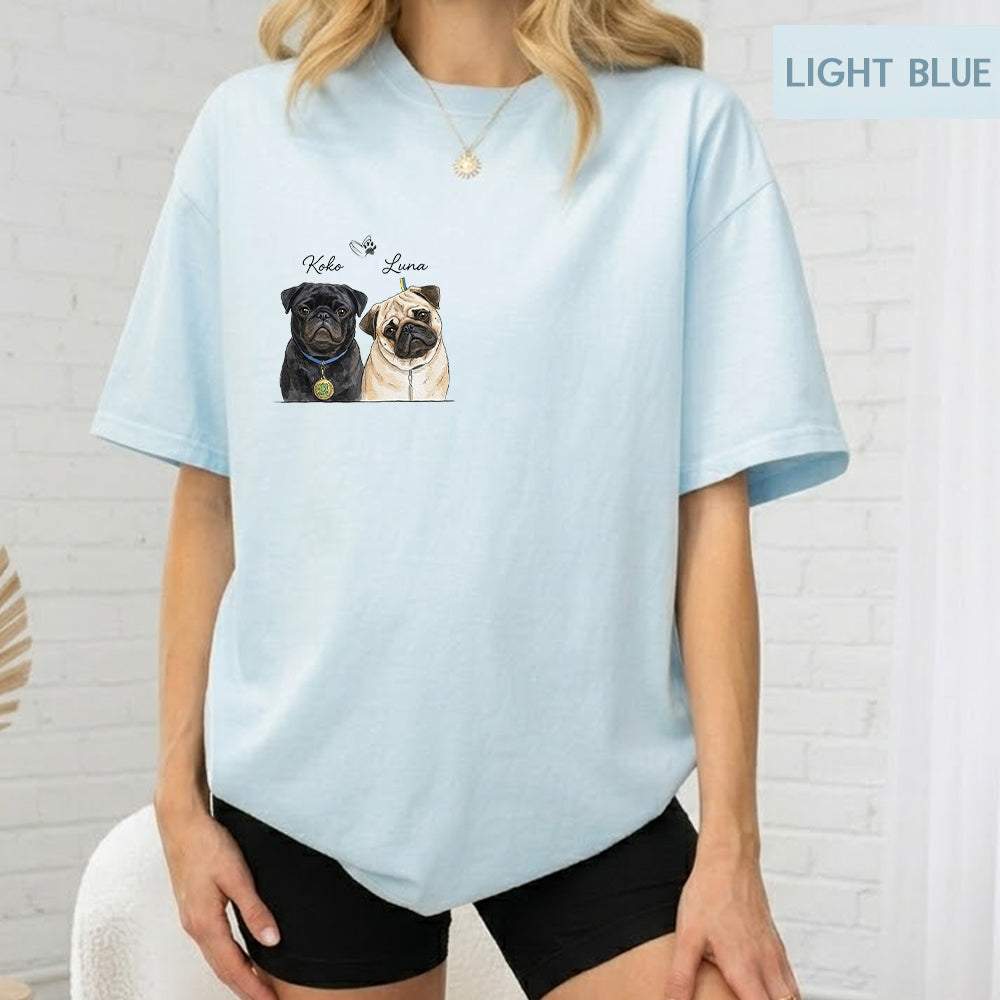 Custom Photo Dog Unisex T-Shirt, Personalized Pet Wash Shirt, Custom Pet Portrait Tee Gift For Dog Mom Dad THUC99