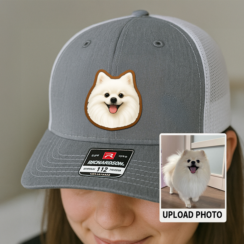 Custom Pet Printed Leather Hat – Unique Trucker Cap with Your Pet's Picture – Personalized Dog Gift TH995