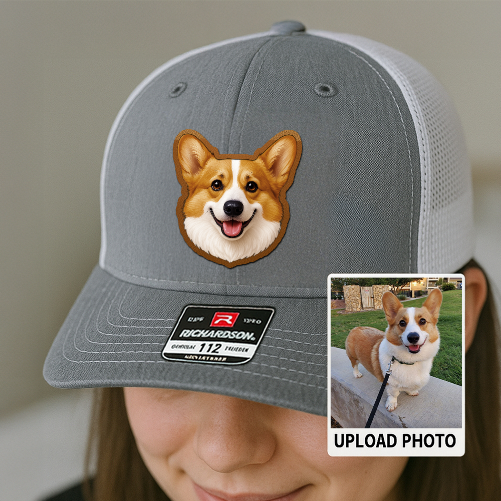 Custom Pet Printed Leather Hat – Unique Trucker Cap with Your Pet's Picture – Personalized Dog Gift TH996