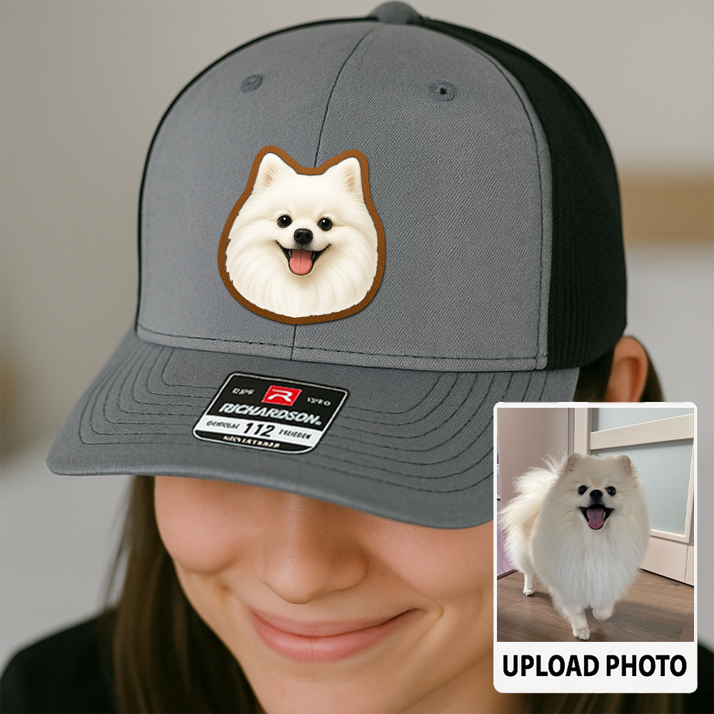 Custom Pet Printed Leather Hat – Unique Trucker Cap with Your Pet's Picture – Personalized Dog Gift TH995