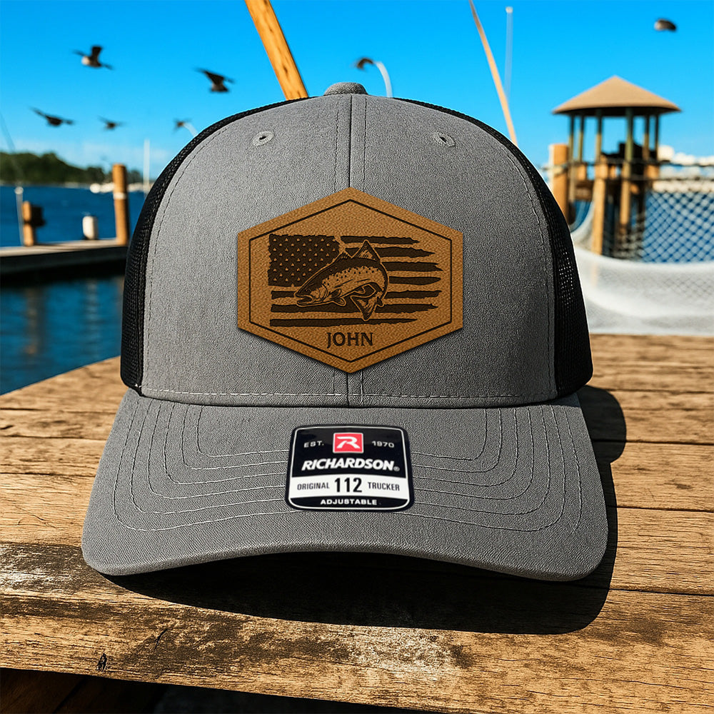 Custom Name Fishing Trucker Hat – Personalized Gift for Fishermen, Dads THUC99MF03
