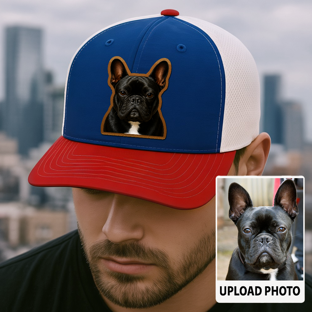 Custom Pet Printed Leather Hat – Unique Trucker Cap with Your Pet's Picture – Personalized Dog Gift TH997