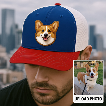 Custom Pet Printed Leather Hat – Unique Trucker Cap with Your Pet's Picture – Personalized Dog Gift TH996