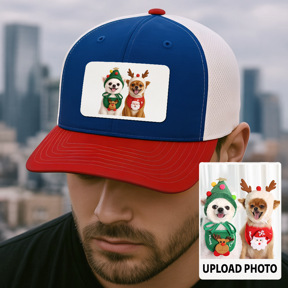 Custom Pet Printed Leather Hat – Unique Trucker Cap with Your Pet's Picture – Personalized Dog Gift TH9913