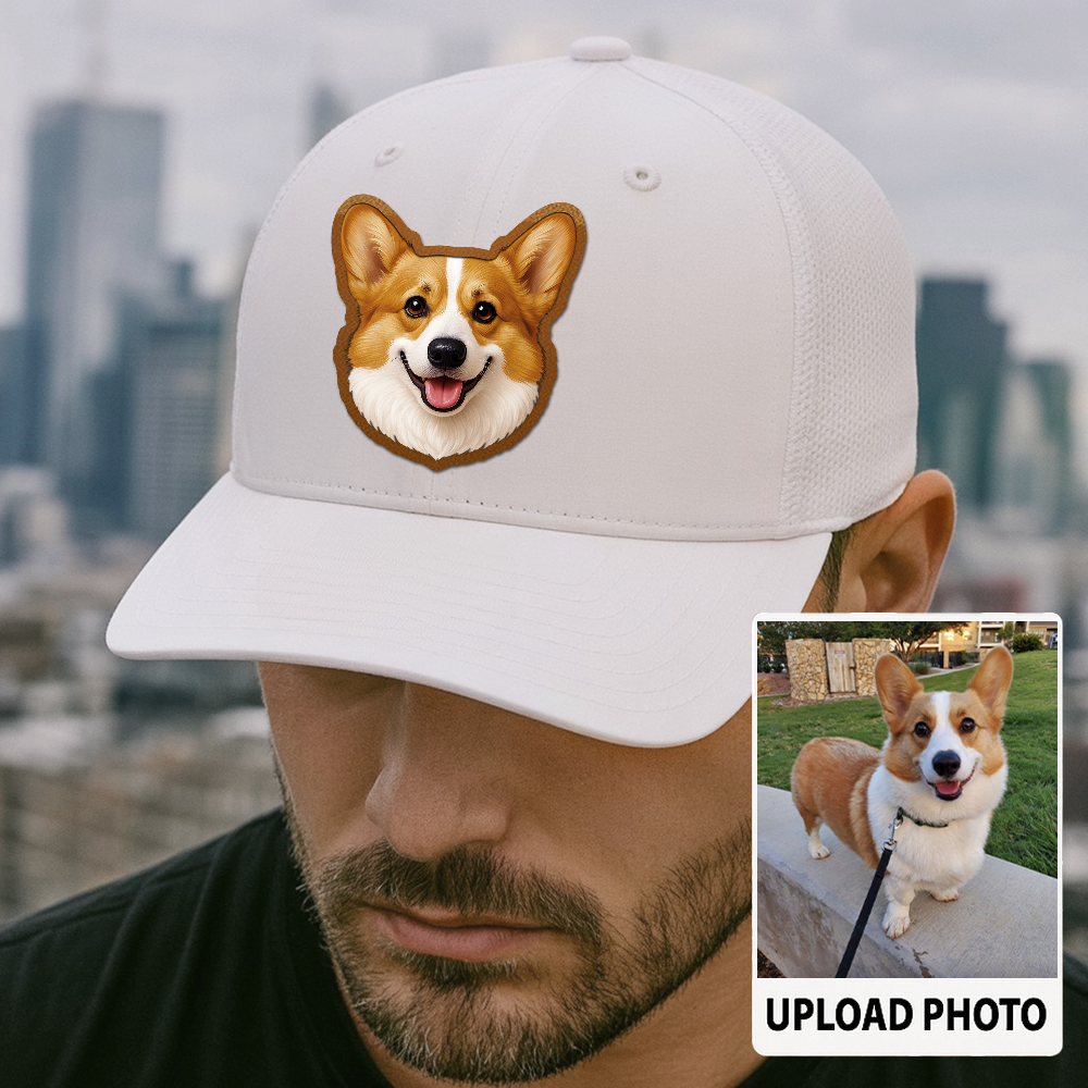 Custom Pet Printed Leather Hat – Unique Trucker Cap with Your Pet's Picture – Personalized Dog Gift TH996