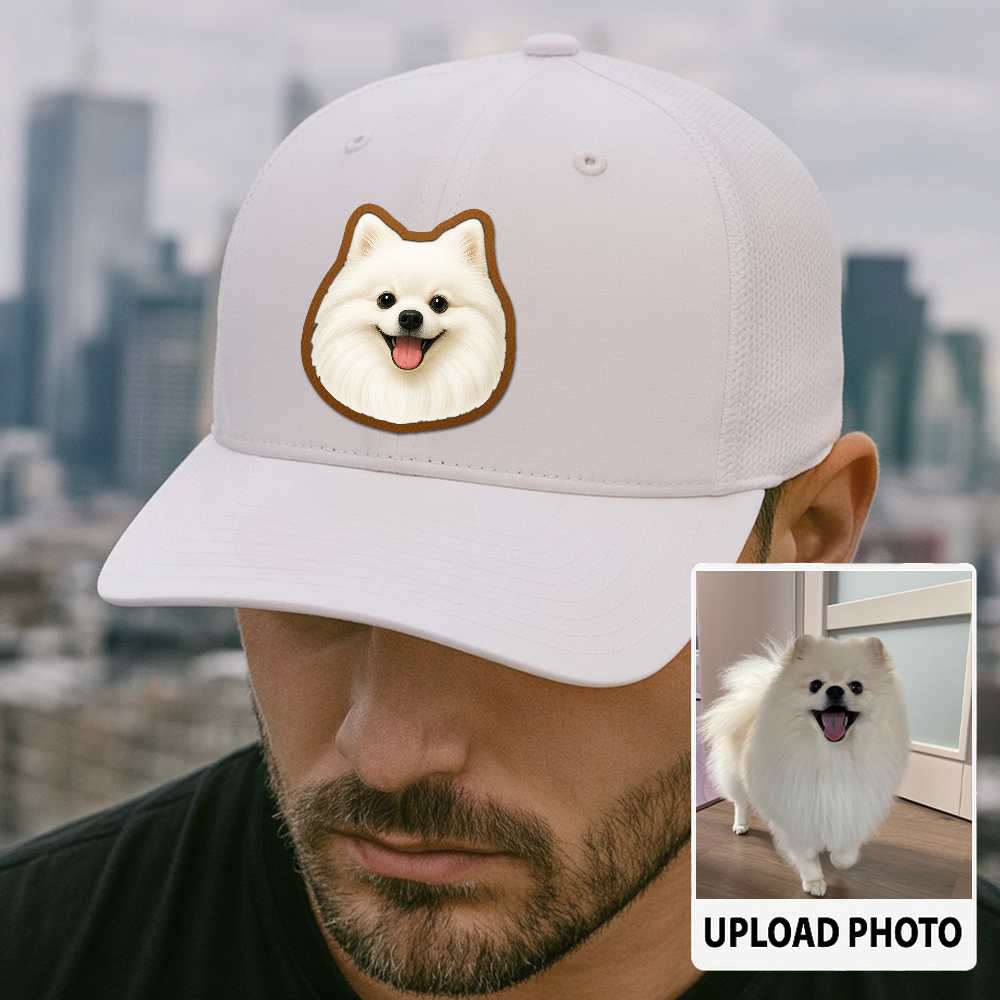 Custom Pet Printed Leather Hat – Unique Trucker Cap with Your Pet's Picture – Personalized Dog Gift TH995