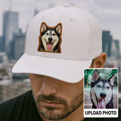 Custom Pet Memorial Leather Hat – Printed Trucker Cap – Dog Keepsake Gift TH999