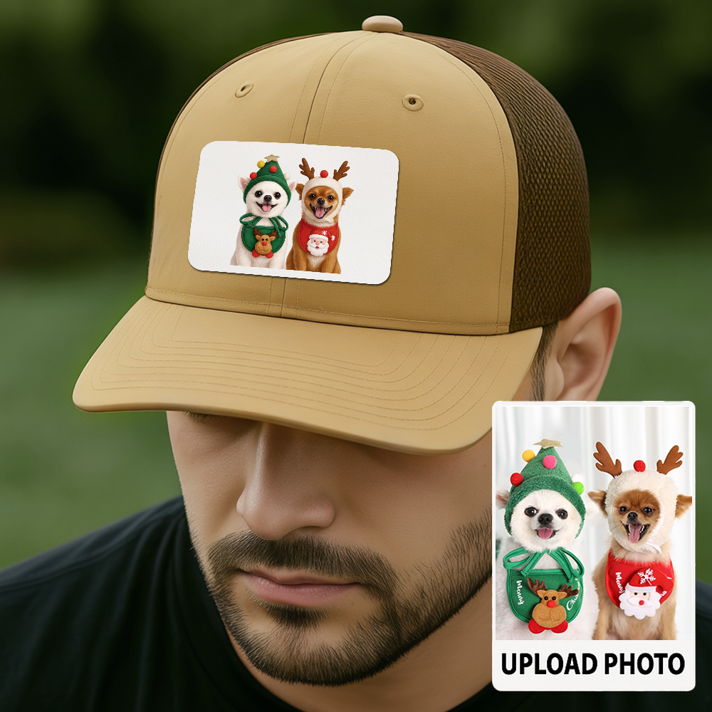 Custom Pet Printed Leather Hat – Unique Trucker Cap with Your Pet's Picture – Personalized Dog Gift TH9913
