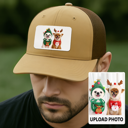 Custom Pet Printed Leather Hat – Unique Trucker Cap with Your Pet's Picture – Personalized Dog Gift TH9913