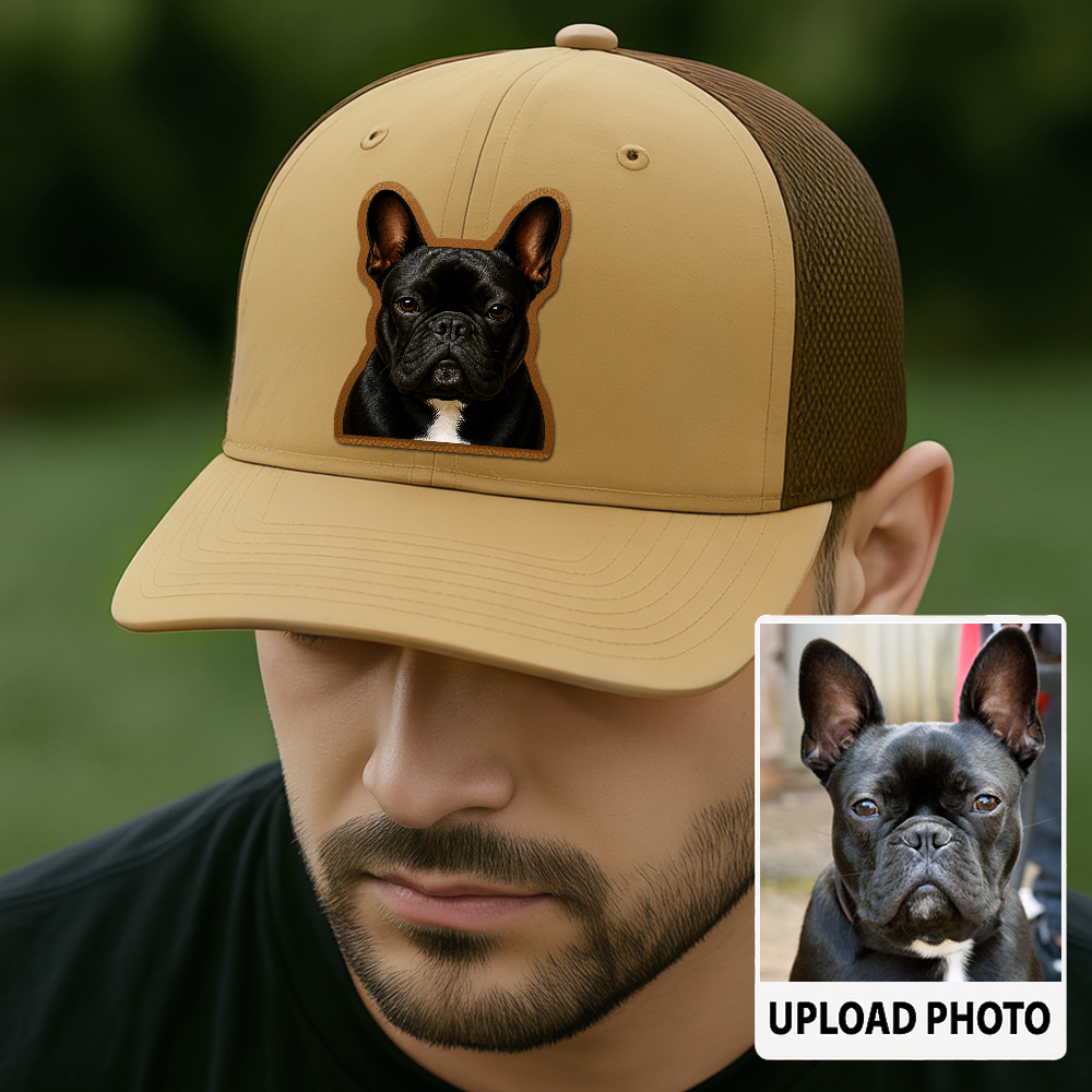 Custom Pet Printed Leather Hat – Unique Trucker Cap with Your Pet's Picture – Personalized Dog Gift TH997