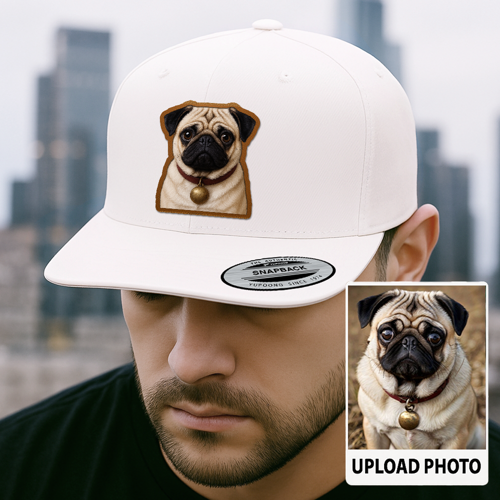 Custom Pet Memorial Leather Hat – Printed Trucker Cap – Dog Dad Keepsake Gift TH9910