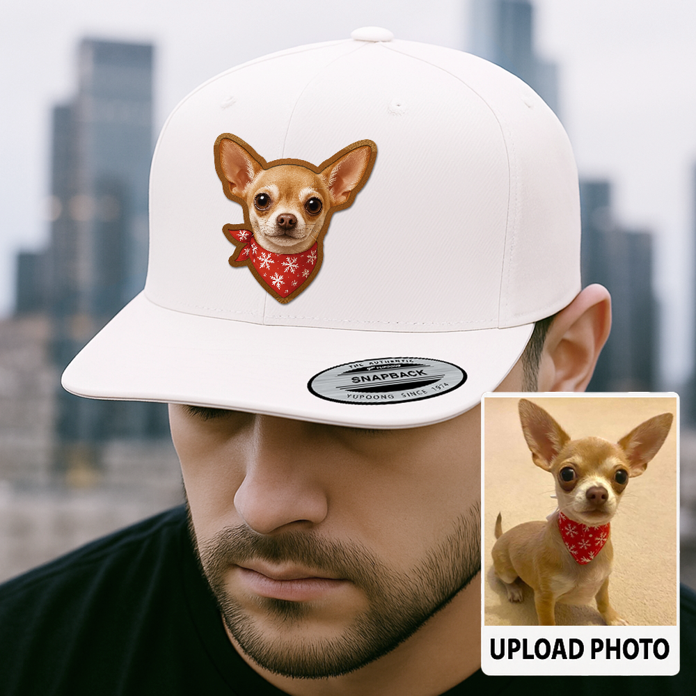 Custom Dog Lover Trucker Hat – Personalized Cap with Pet Photo on Leather Patch – Gift for Pet Owners TH998