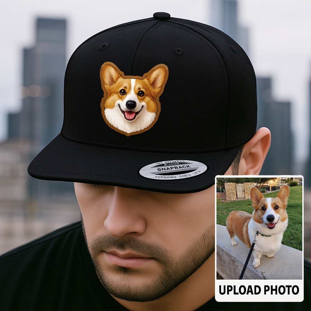 Custom Pet Printed Leather Hat – Unique Trucker Cap with Your Pet's Picture – Personalized Dog Gift TH996