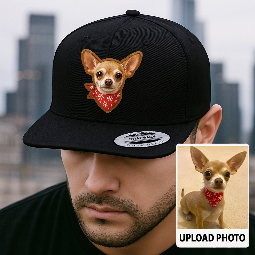 Custom Dog Lover Trucker Hat – Personalized Cap with Pet Photo on Leather Patch – Gift for Pet Owners TH998