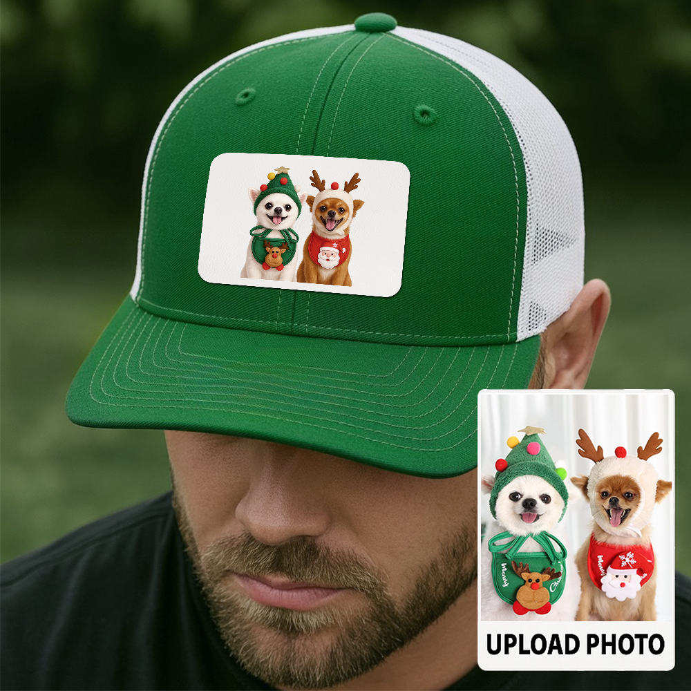 Custom Pet Printed Leather Hat – Unique Trucker Cap with Your Pet's Picture – Personalized Dog Gift TH9913