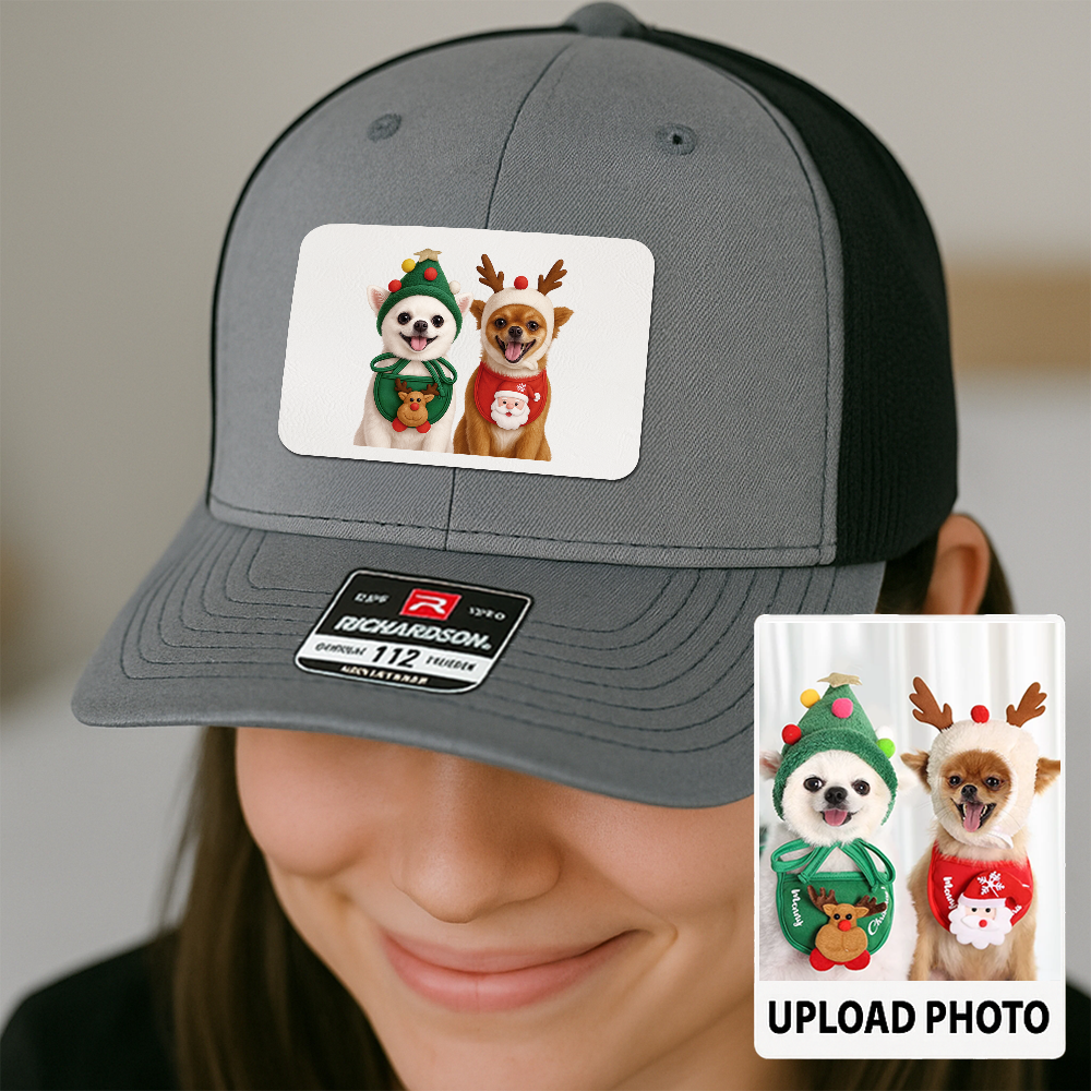 Custom Pet Printed Leather Hat – Unique Trucker Cap with Your Pet's Picture – Personalized Dog Gift TH9913