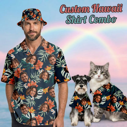 Custom Photo Summer Hawaiian Shirt, Personalized Aloha Shirt, Tropical Family Gift THUC99