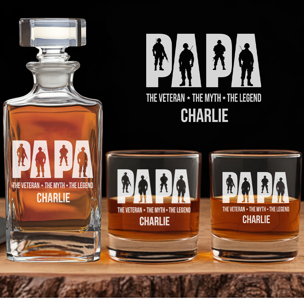 Papa Veteran The Myth The Legend Whiskey Decanter NGOC99