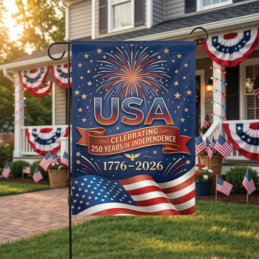 USA 250th Anniversary Garden Flag 1776-2026, Patriotic Independence Day Decor, 4th of July Outdoor Yard Flag