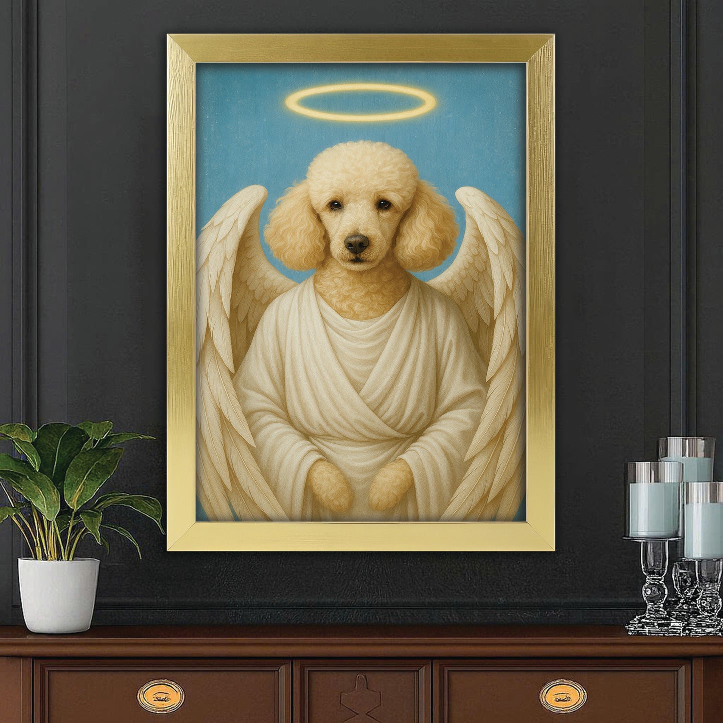 Custom Dog Photo Memorial Canvas Framed Wall Art _ Memorial Gift For Dog