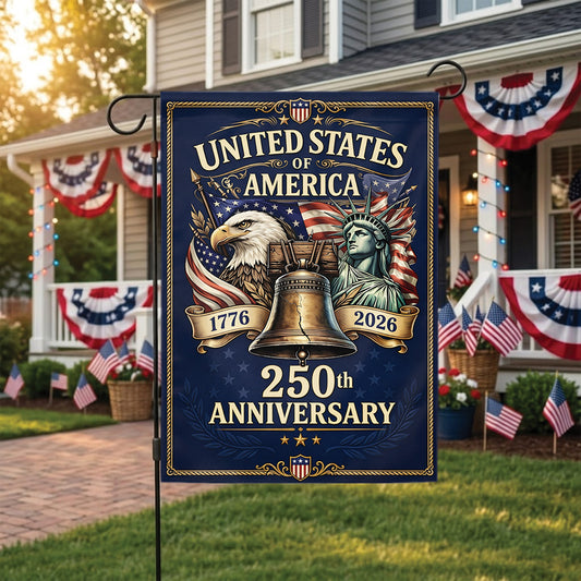 1776–2026 USA Flag 250th Anniversary Eagle Statue of Liberty Outdoor Decor