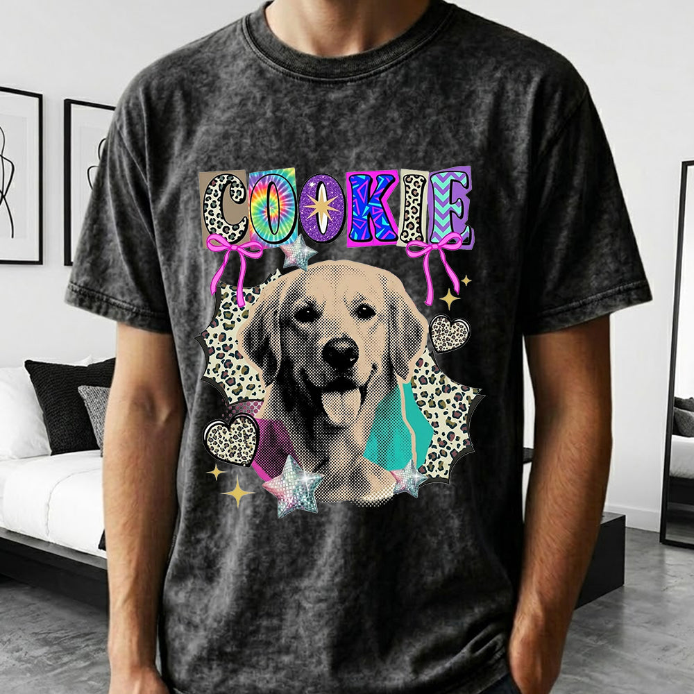 Personalized Photo Dog Unisex T-Shirt, Custom Pet Wash Shirt, Dog Face Tee Gift THUC99