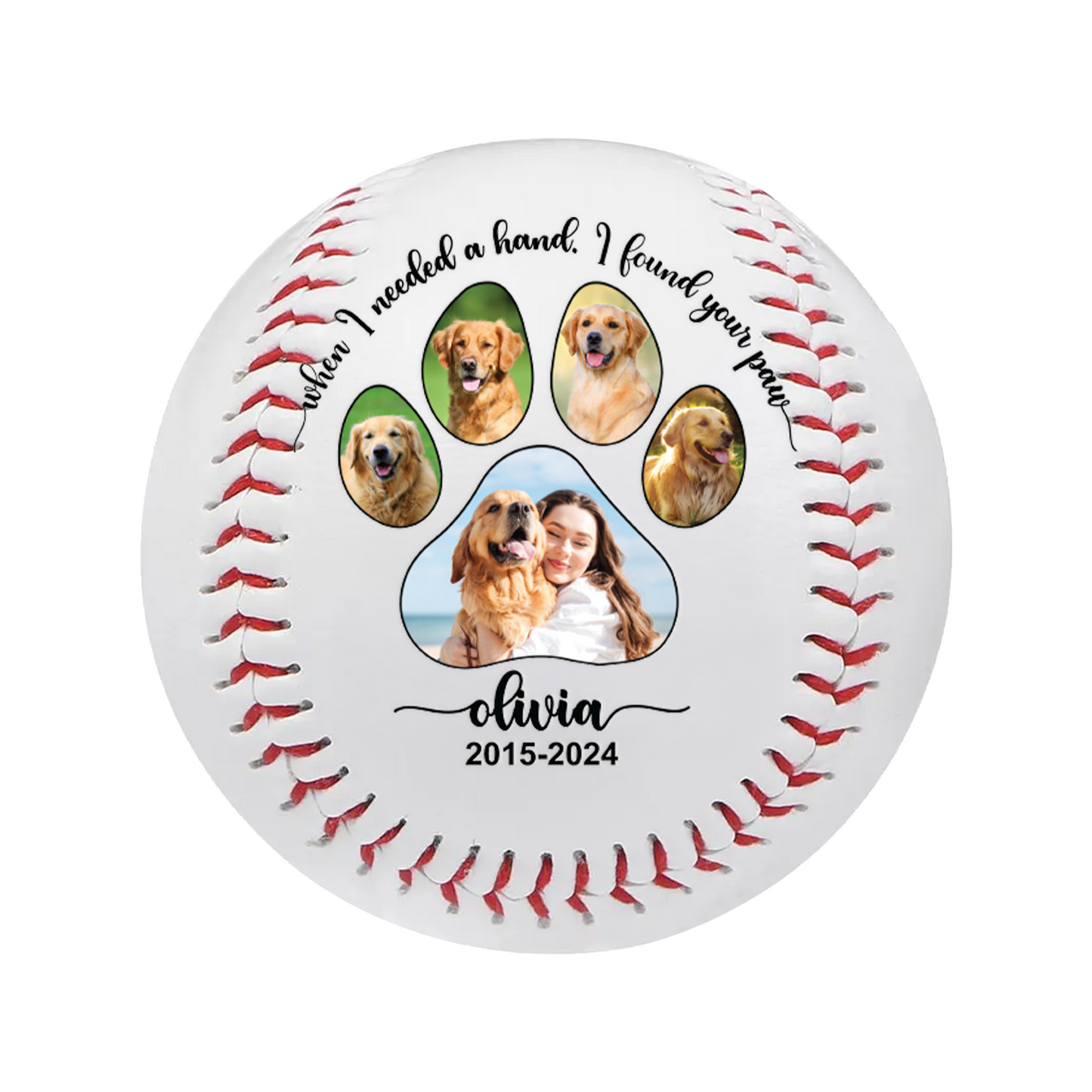 Custom Pet Photo Baseball Gift | Personalized Pet Portraits Baseball | Funny Gift For Pet Lover TNBA022