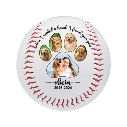 Custom Pet Photo Baseball Gift | Personalized Pet Portraits Baseball | Funny Gift For Pet Lover TNBA022