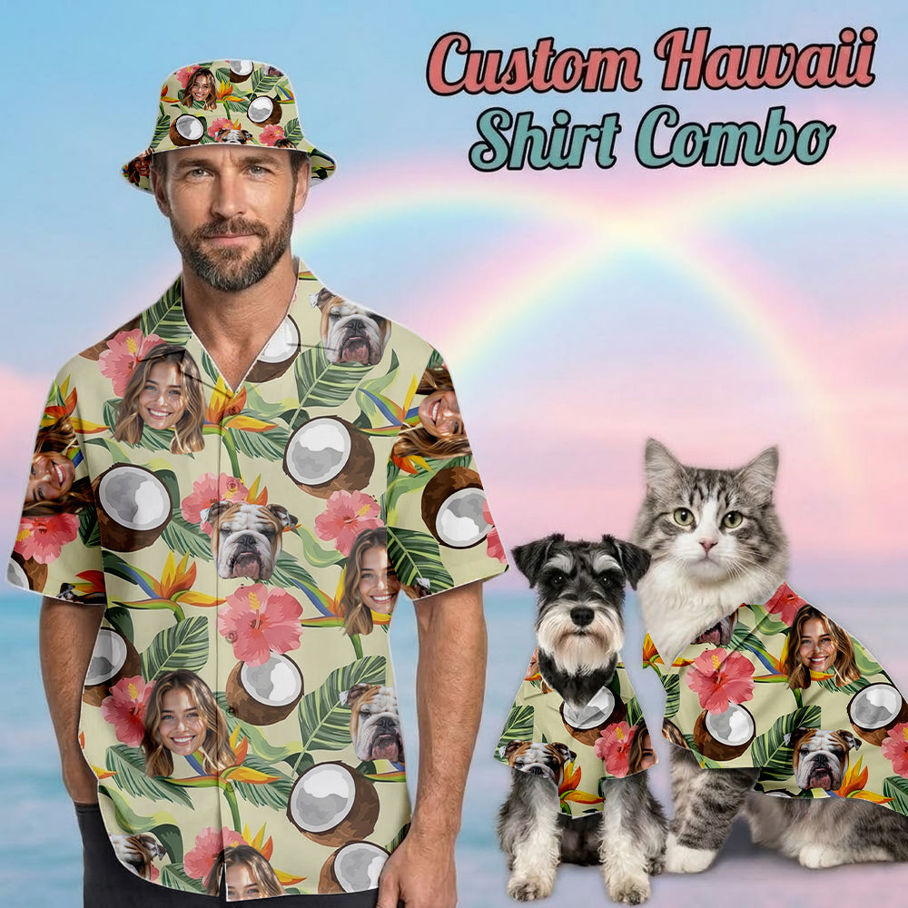 Custom Photo Dog Hawaiian Shirt, Personalized Pet Aloha Matching Outfit THUC99