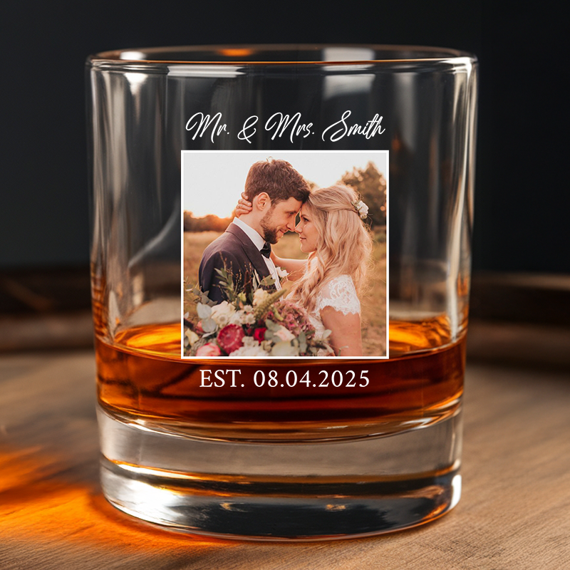 Personalized Photo Decanter With Whiskey Glass, Custom Gift for Couples, Birthday Gift, Anniversary Gift for HerHim, Wedding Gift TNG198