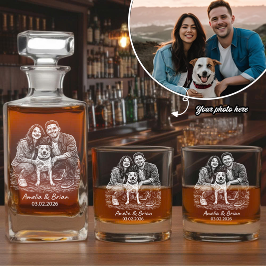 Custom Photo Couple Wine Glass, Personalized Romantic Gift for Husband Wife THUC99