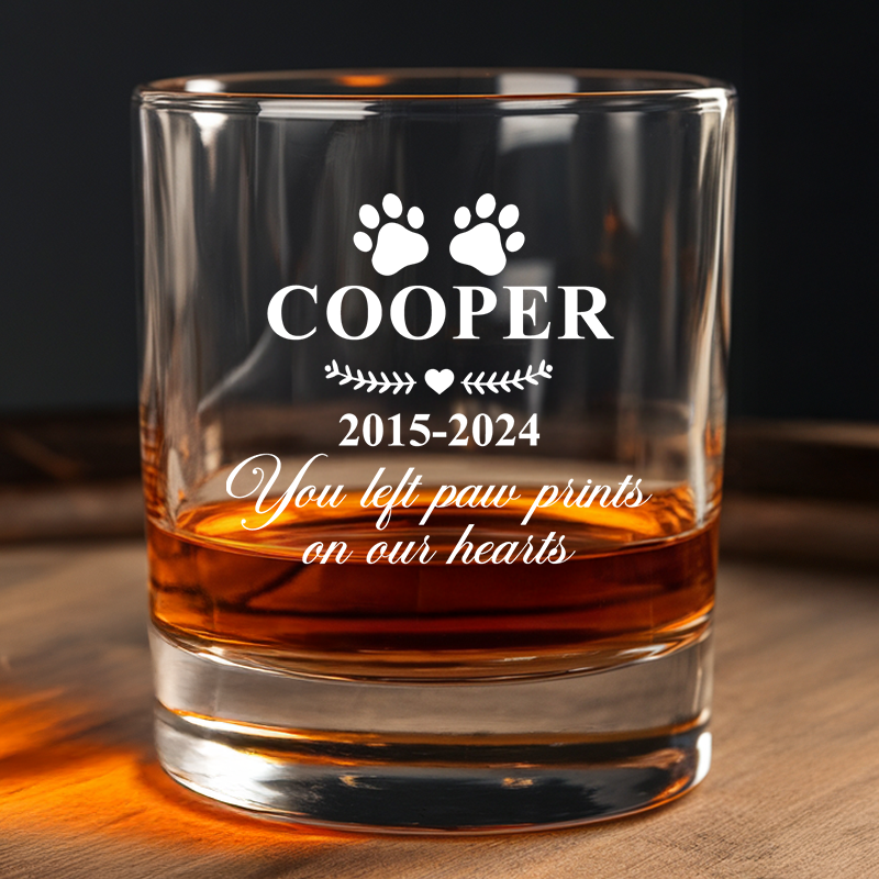 Custom Photo Memorial Dog Whiskey Glass, Memorial Pet Glass with Photo, Dog Memorial Gifts, Dog Sympathy Gift TNG200