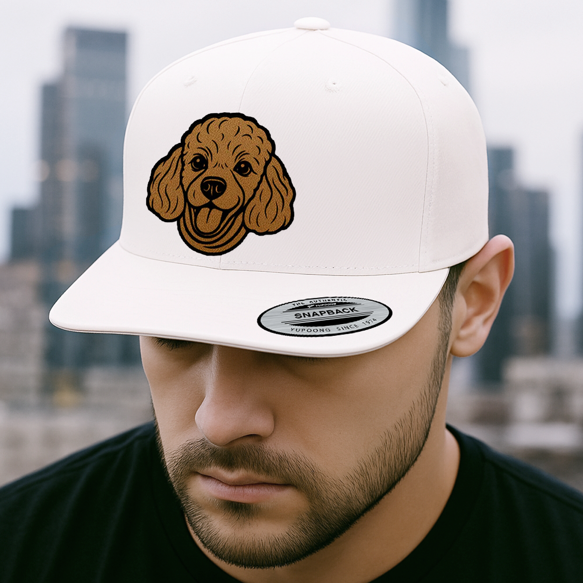 Custom Pet Photo Trucker Hat – Personalized Leather Patch Hat – Dog Portrait Gift – Custom Pet Face Hat P99A11