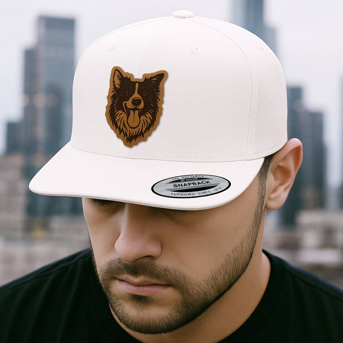 Custom Pet Photo Trucker Hat – Personalized Pet Patch Leather Patch Hat – Dog Lovers Gift – Pet Memorial Gifts TNGANSP001