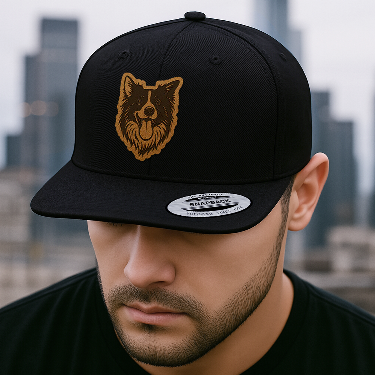 Custom Pet Photo Trucker Hat – Personalized Pet Patch Leather Patch Hat – Dog Lovers Gift – Pet Memorial Gifts TNGANSP001