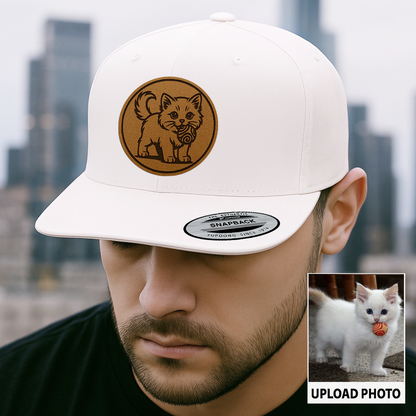 Custom Cat Photo Trucker Hat | Personalized Cat Photo Hat for Cat Owners | Gift For Cat Lovers TNGANSP036