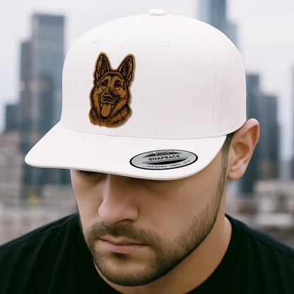 Custom Pet Photo Trucker Hat – Personalized Leather Patch Hat – Dog Portrait Gift – Custom Pet Face Hat P99A18