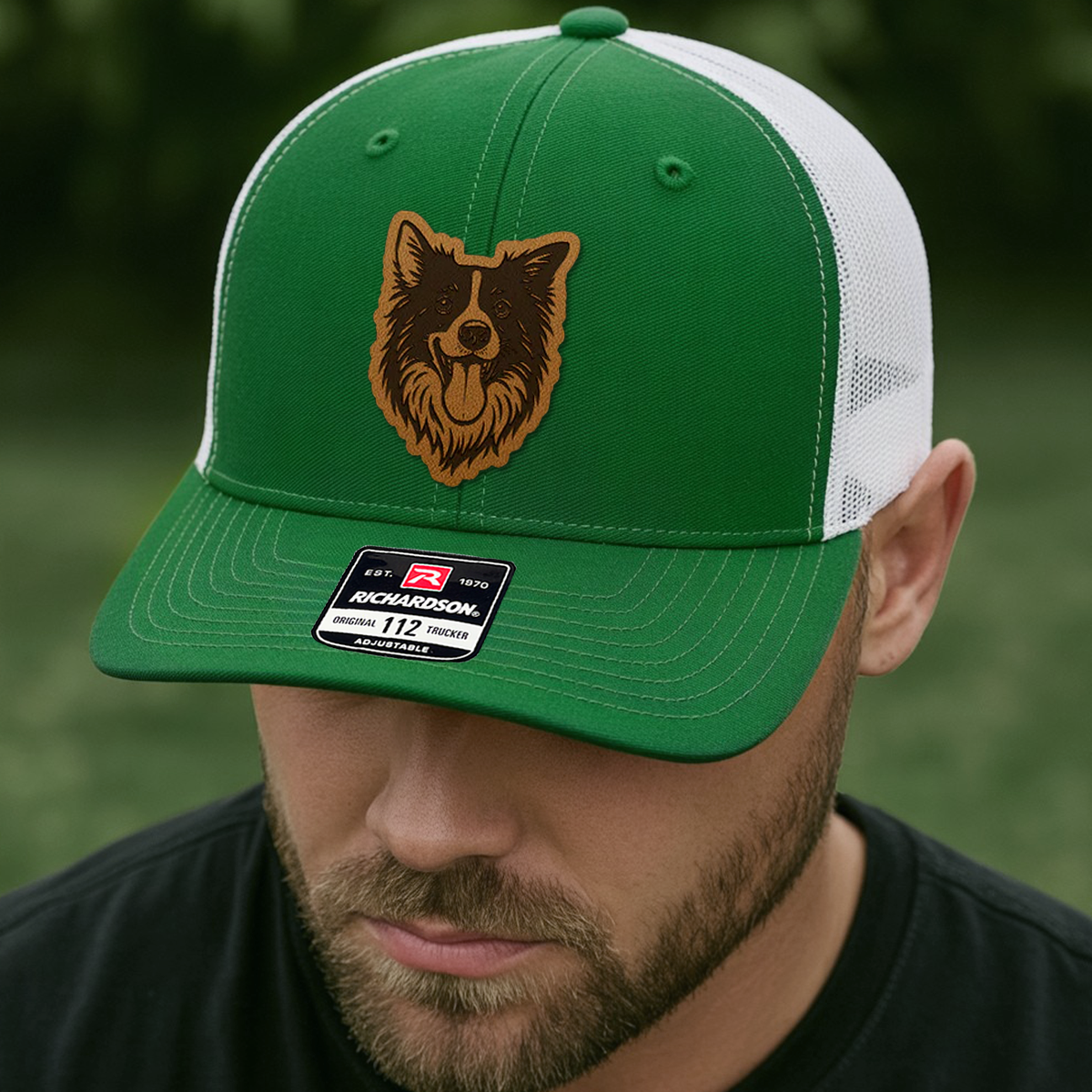 Custom Pet Photo Trucker Hat – Personalized Pet Patch Leather Patch Hat – Dog Lovers Gift – Pet Memorial Gifts TNGANSP001