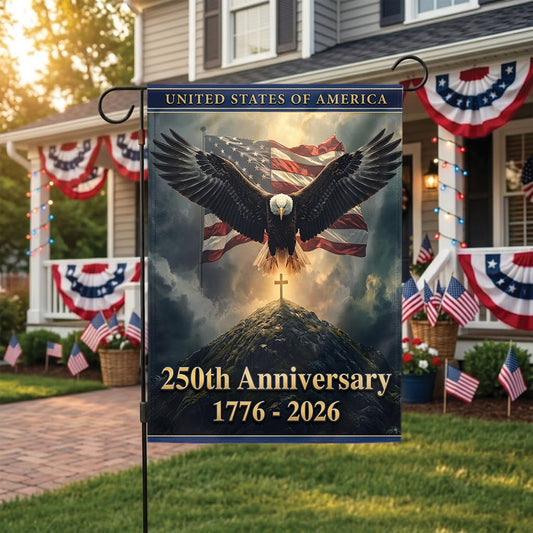 Faith and Freedom American Flag, Patriotic USA Garden Flag, Independence Day 4th of July Outdoor Decor Gift For Dad
