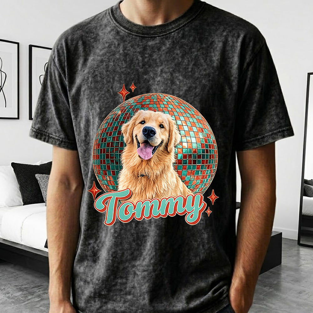 Custom Pet Photo T-Shirt, Dog Lover Unisex Wash Shirt THUC99