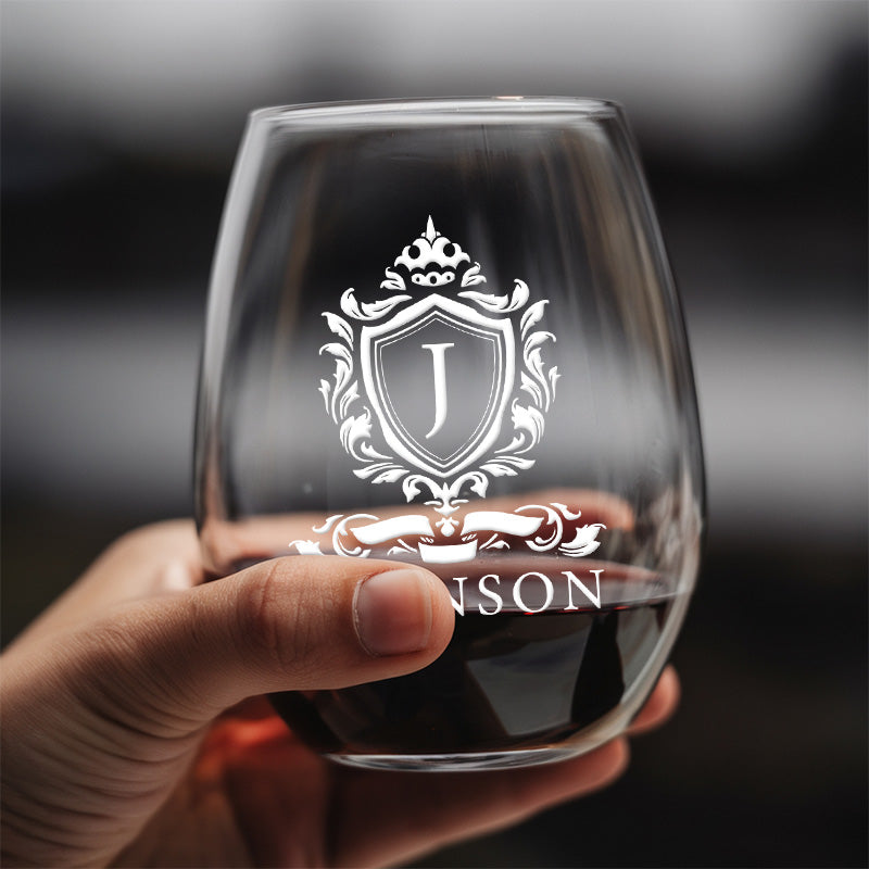 Personalized Bride and Groom Wedding Gifts, Custom Monogram Steamless Wine Glass | Wedding Bridesmaids Wine Glass | Engraved Wine Glass