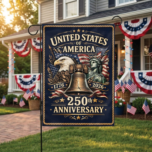 USA 250th Anniversary Flag 1776-2026, Patriotic American Flag Decor, Independence Day 4th of July Outdoor Garden Flag