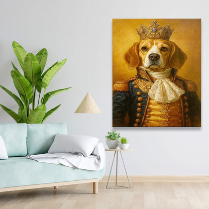 Custom Photo Dog King Royal Canvas Gift For Dog Lovers