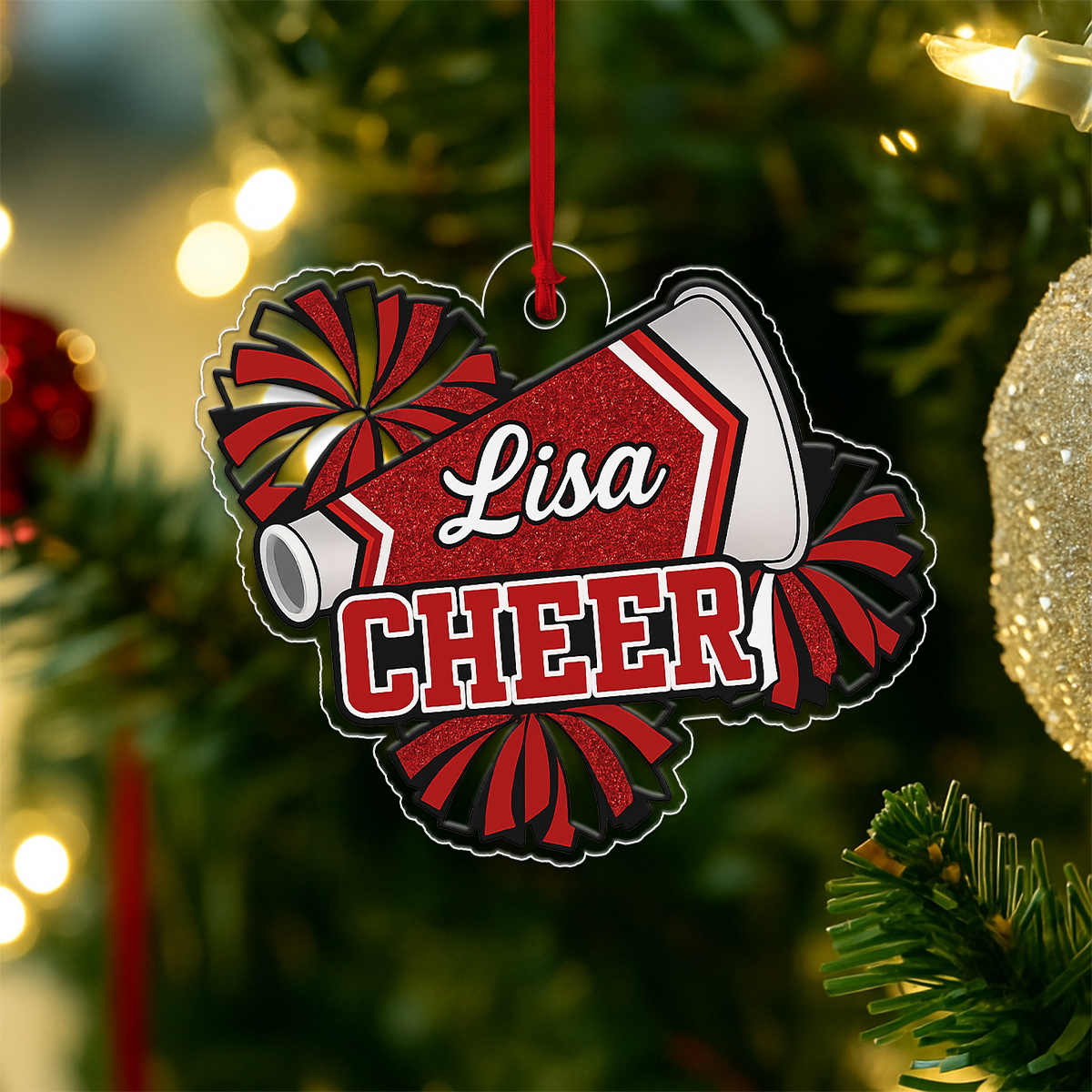 Custom Name Cheerleading Acrylic Ornament Christmas Gift