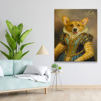 Custom Photo Sapphire Queen Dog Canvas Gift For Dog Lovers