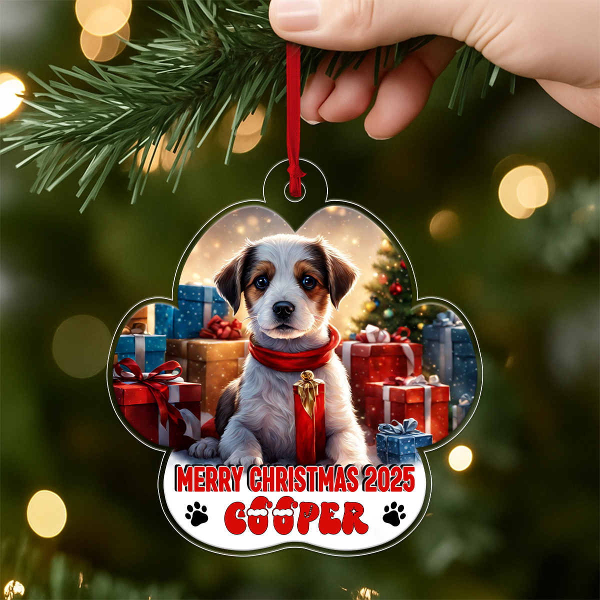 Custom Photo Dog Paw Shape