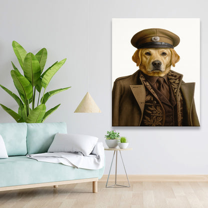 Custom Photo Captain Dog Canvas