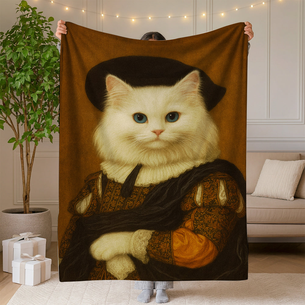 Custom Photo Royal Cat Blanket Cat Lover Gifts