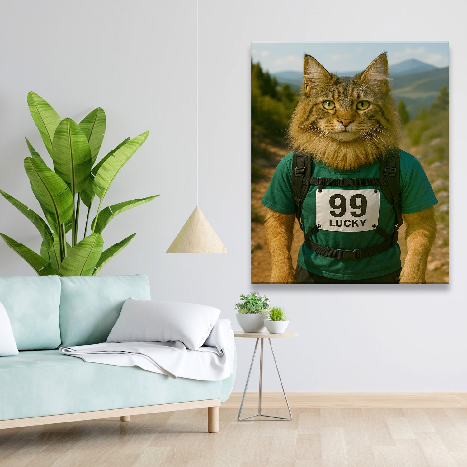 Custom Photo Trail Runner Cat Canvas Gift For Cat Lovers