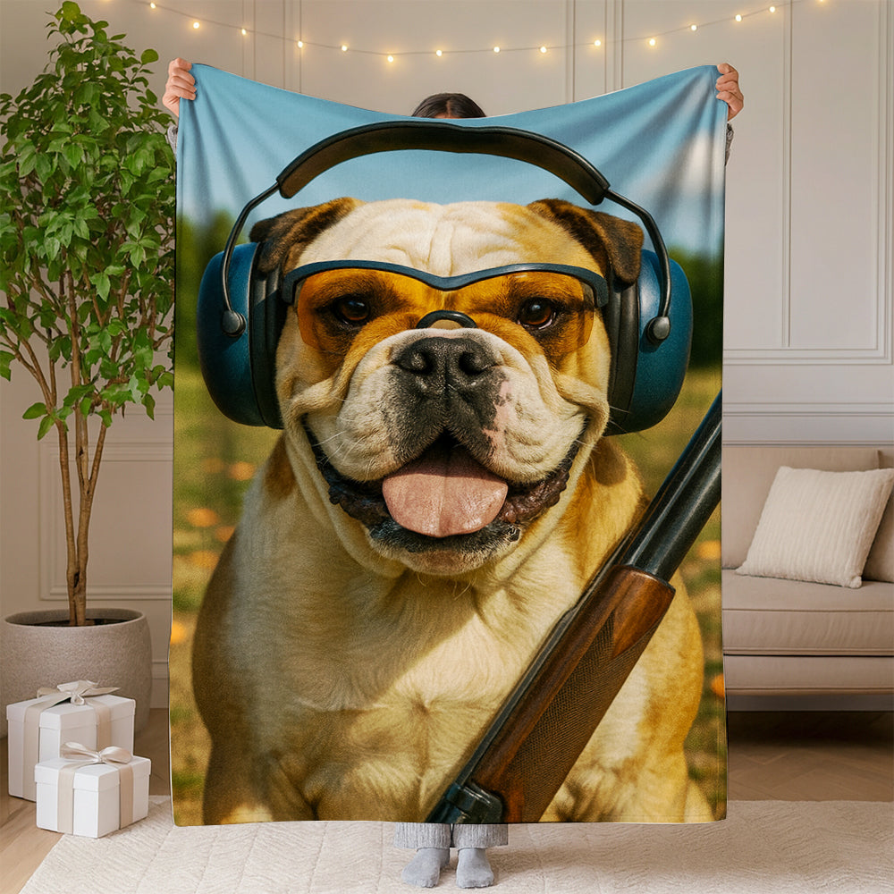 Custom Photo Clay Shooter Dog BlanketGift For Dog Lovers